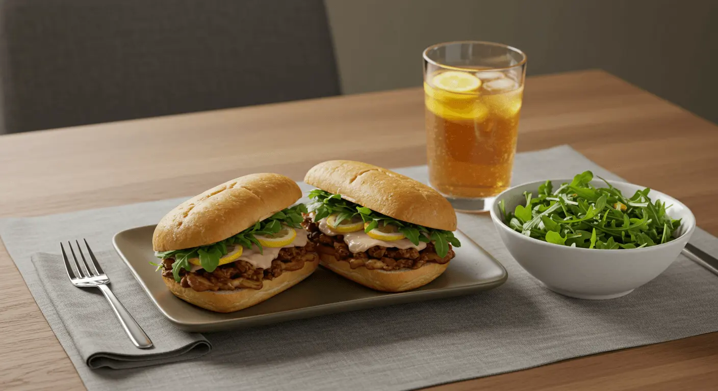 Healthy Chicken Philly Cheesesteak Recipe served with fresh vegetables.