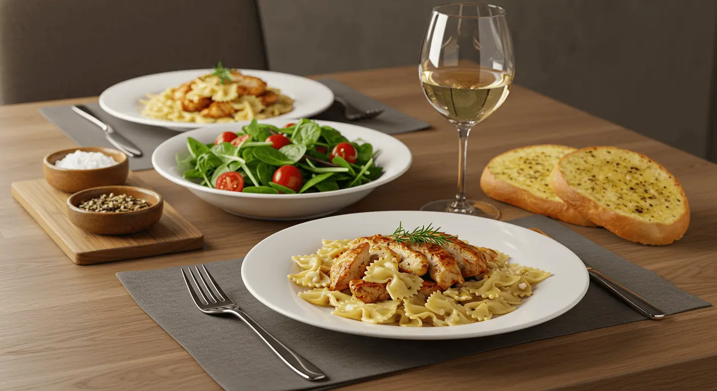 Delicious bow tie pasta recipes with chicken served in a creamy sauce
